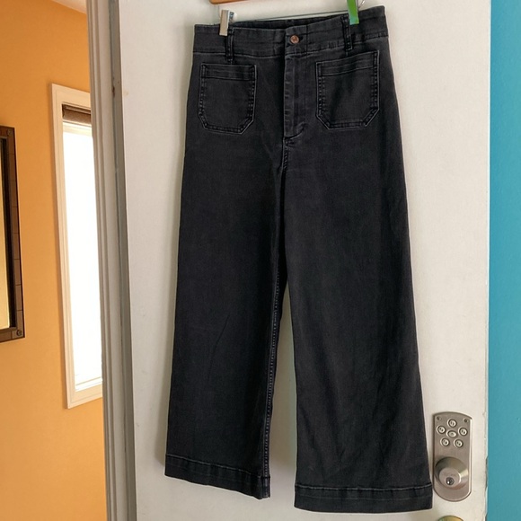 Pilcro Anthropologie The Day Tripper Womens Denim Wide Leg Crop Pants Size 29 - Picture 5 of 14